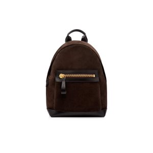 Mochilas Tom Ford Gamuza Buckley Hombre Ebony | 754-EWGHFU