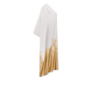 Mono Tom Ford Hand Painted Silk Maroccaine One Shoulder Kaftan Mujer Doradas | 730-DUEMFL