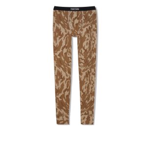 Pantalones De Pijama Tom Ford Abstract Camo Algodon Hombre Marrones | 481-PJCNAE