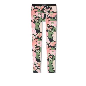 Pantalones De Pijama Tom Ford Abstract Floral Algodon Hombre Naranjas Claro | 706-BYAGNP