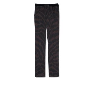 Pantalones De Pijama Tom Ford Abstract Zebra Silk Hombre Ebony | 561-CNAILK
