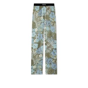 Pantalones De Pijama Tom Ford Dusty Hibiscus Silk Hombre Azules Verde | 167-ERMJKN