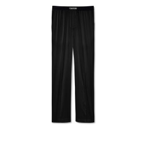 Pantalones De Pijama Tom Ford Silk Hombre Negras | 205-FMRZTA