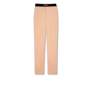 Pantalones De Pijama Tom Ford Silk Hombre Naranjas Claro | 360-NPIDXK