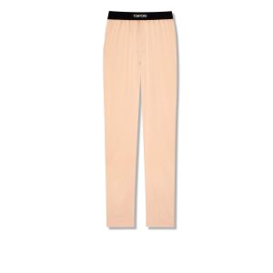 Pantalones De Pijama Tom Ford Silk Hombre Amarillo Claro | 361-ZAOSIK