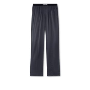 Pantalones De Pijama Tom Ford Silk Hombre Gris Oscuro | 573-WKFNER