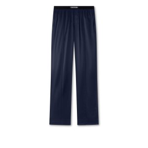 Pantalones De Pijama Tom Ford Silk Hombre Azules | 804-SXIHUP
