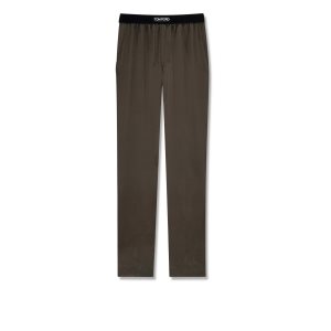 Pantalones De Pijama Tom Ford Silk Hombre Marrones Verde Oliva | 872-PJIASL