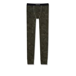 Pantalones De Pijama Tom Ford True Camo Algodon Hombre Verde Oliva Oscuro | 712-MZBGXE
