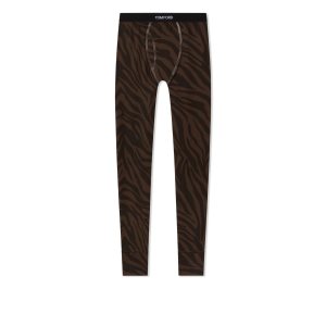 Pantalones De Pijama Tom Ford Zebra Algodon Hombre Beige | 057-TIHCLM