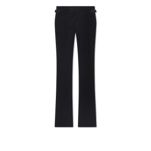 Pantalones Tom Ford Algodon Velvet Flares Mujer Negras | 132-FQXDHT