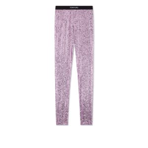 Pantalones Tom Ford All Over Sequins Logoed Leggings Mujer Moradas | 721-NZLVYB