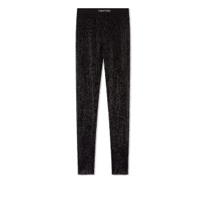 Pantalones Tom Ford All Over Sequins Logoed Leggings Mujer Negras | 849-UKTSGZ