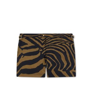 Pantalones Tom Ford Antique Zebra Print Swim Shorts Hombre Marrones Negras | 698-TXQYZJ