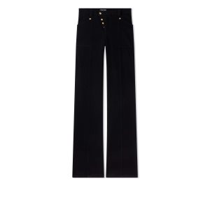 Pantalones Tom Ford Comodidad Denim Anchos Legs Mujer Negras | 764-OKXVMG