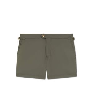 Pantalones Tom Ford Compact Poplin Swim Corta Hombre Verde Oscuro | 458-FTUXZA