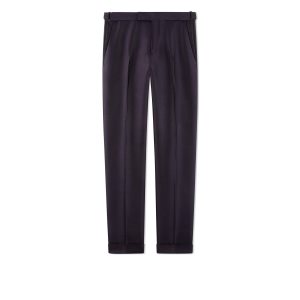 Pantalones Tom Ford Draped Mikado Cooper Trouser Hombre Moradas | 457-SXKDIF