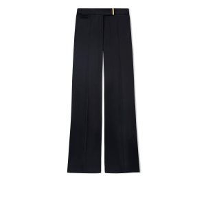 Pantalones Tom Ford Fluid Double-faced Satin Anchos Legs Mujer Negras | 068-NPELGK