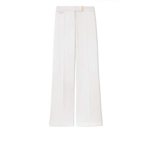 Pantalones Tom Ford Fluid Double-faced Satin Anchos Legs Mujer Chalk | 513-XDPWRK