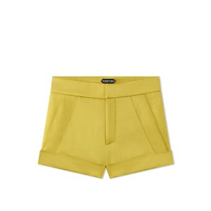 Pantalones Tom Ford Fluid Double-faced Satin Shorts Mujer Charteuse Citrine | 571-VCATPJ