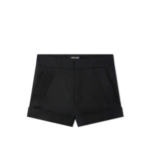 Pantalones Tom Ford Fluid Twill Shorts Mujer Negras | 081-POXHJC