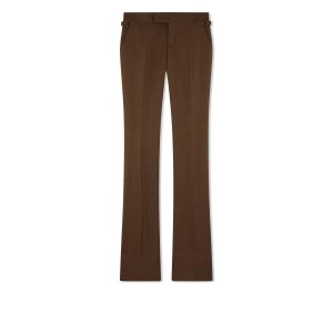 Pantalones Tom Ford Hopsack Tailoring Flares Mujer Pecan | 086-YKFTPG