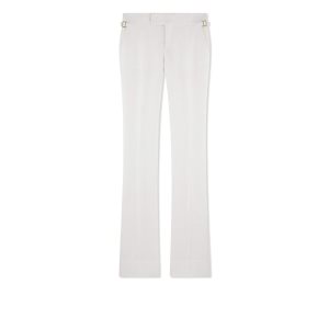 Pantalones Tom Ford Hopsack Tailoring Flares Mujer Chalk | 829-UGHZVT