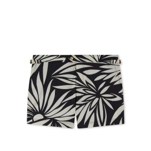 Pantalones Tom Ford Large Flower Print Swim Corta Hombre Negras Blancas | 076-IWGRKC