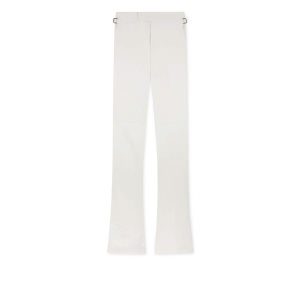 Pantalones Tom Ford Plonge Cuero Flares Mujer Chalk | 748-KEIVBZ