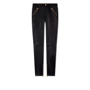 Pantalones Tom Ford Strench Plonge Cuero Skinnys Mujer Negras | 791-XWMIFL
