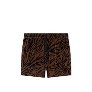 Pantalones Tom Ford Zebra Print Velour Shorts Hombre Marrones Negras | 916-EDJXKI