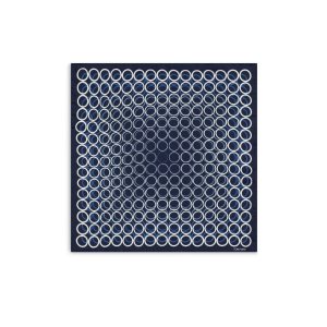 Pañuelos De Bolsillo Tom Ford Geometric Print Silk Hombre Azul Marino | 402-ECBTIV