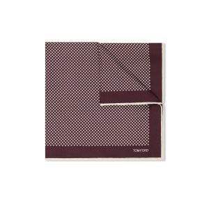 Pañuelos De Bolsillo Tom Ford Polka Dot Silk Hombre Burdeos | 042-VHGCWZ