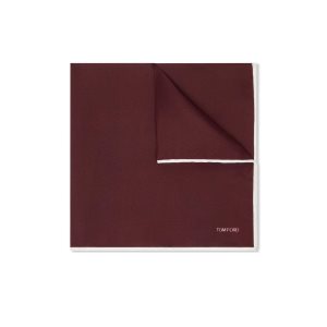 Pañuelos De Bolsillo Tom Ford Silk Hombre Burdeos | 048-DOXTLS