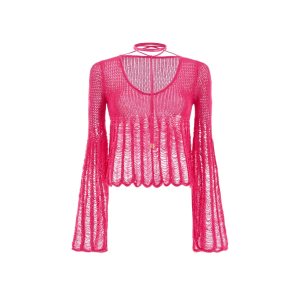 Prendas De Punto Tom Ford Algodon Large Ladder Top Mujer Rosas | 452-JYGXPU