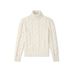 Prendas De Punto Tom Ford Baby Yak Cable Roll Neck Hombre Blancas | 419-WVJBZS