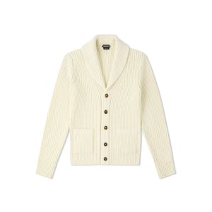 Prendas De Punto Tom Ford Cashmere Mohair Shawl Collar Cardigan Hombre Blancas | 637-ZRJKWY