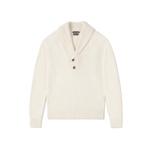 Prendas De Punto Tom Ford Cashmere Pull-over Shawl Hombre Blancas | 316-PZBIAE