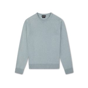 Prendas De Punto Tom Ford Cashmere Saddle Crew Hombre Azules | 380-QYSWXP