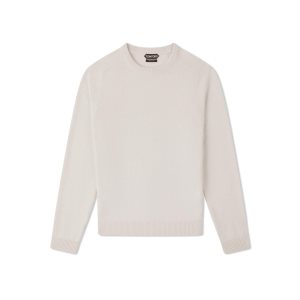 Prendas De Punto Tom Ford Cashmere Saddle Crew Neck Hombre Blancas | 960-FOTWZB