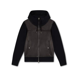 Prendas De Punto Tom Ford Cuero Front Merino Jacket Hombre Negras | 246-URGOYX