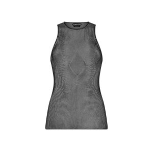 Prendas De Punto Tom Ford Fine Silk Rib Tank Top Mujer Negras | 072-RHAZYT