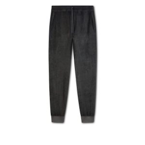 Prendas De Punto Tom Ford Fluid Modal Velour Jogger Hombre Gris Oscuro | 269-KITFEO