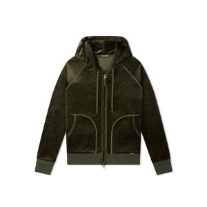 Prendas De Punto Tom Ford Jersey Velvet Hoodie Hombre Ebony | 360-LPYKSO