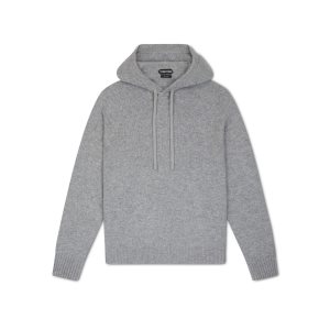 Prendas De Punto Tom Ford Seamless Cashmere Hoodie Hombre Gris | 456-FKEJUI