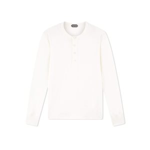 Prendas De Punto Tom Ford Silk Algodon Henley Hombre Blancas | 325-IMXJEB
