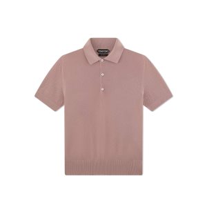 Prendas De Punto Tom Ford Silk Algodon Piquet Polo Hombre Rosas | 586-RPFLQU