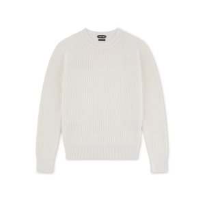 Prendas De Punto Tom Ford Silk Merino Raglan Crew Hombre Blancas | 481-DMQYVC