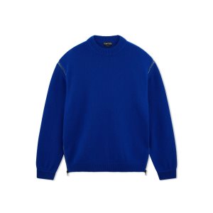 Prendas De Punto Tom Ford Soft Cashmere Oversize Mujer Azules | 123-YKDLSB