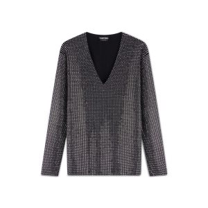 Prendas De Punto Tom Ford Sparkle Cashmere Slightly Oversize Mujer Negras | 408-QBIHOS